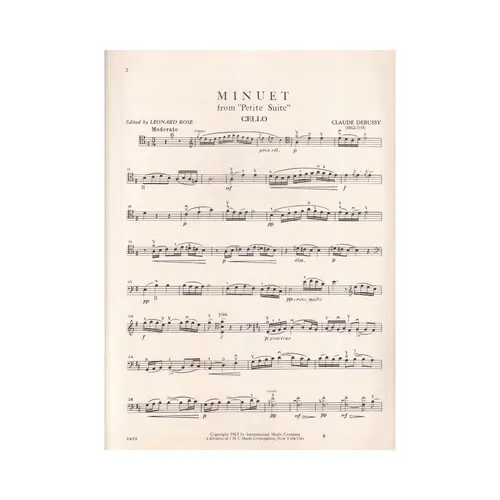 Menuet From Petite Suite For Cello