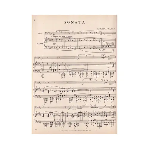 Sonata In B Flat Major For Cello - Op.8