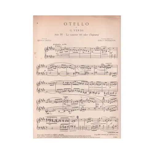 Otello - La Canzone Del Salice  (Edição Antiga)