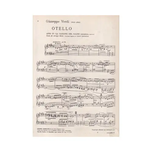 Otello - La Canzone Del Salice  (Edição Antiga)