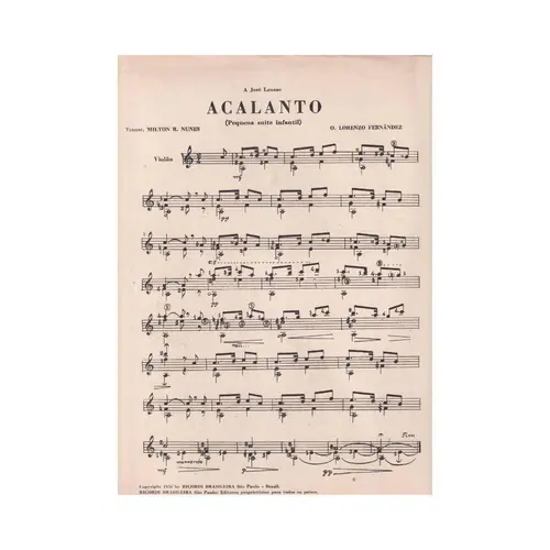 Acalanto / Cantiga  da pequena suite infantil