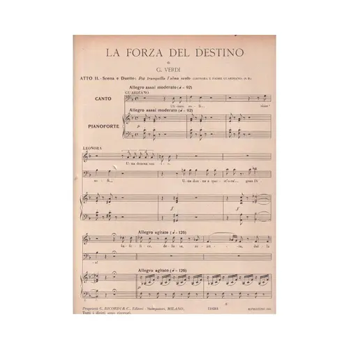La Forza Del Destino  - Piu Tranquilla..  (Edição Antiga)