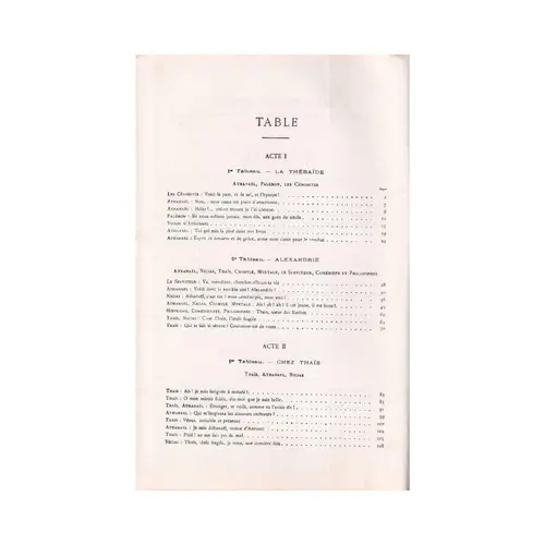 Thais - an opera in three acts - vocal score