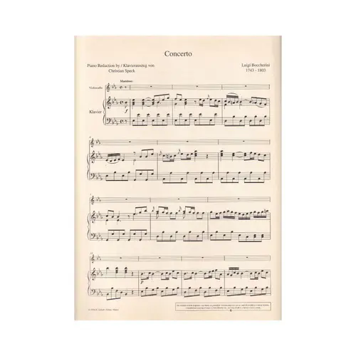 Concerto For Violoncello Es Dur