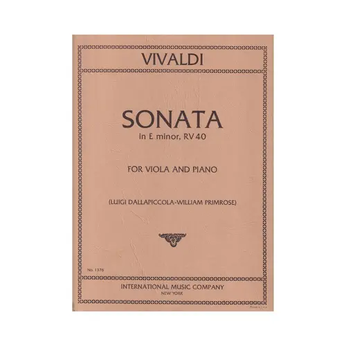 Sonata In E Min-Rv 40