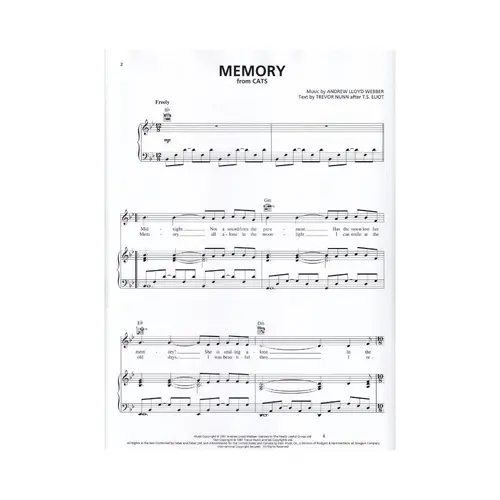 Memory - Cats (Piano Vocal)