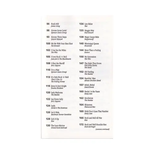 Classic Rock - Paperback Songs