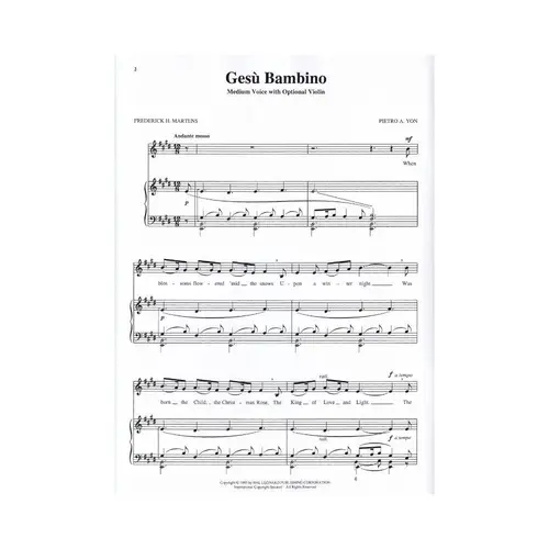 Gesu Bambino (The Infant Jesus) - Medium Voice