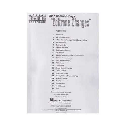 John Coltrane Plays Coltrane Changes