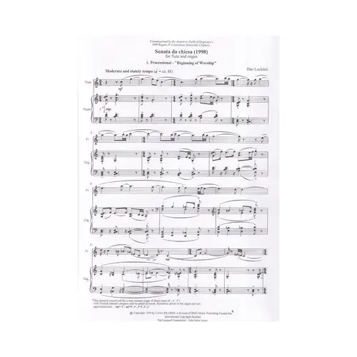 Sonata Da Chiesa (1998) For Flute And Organ