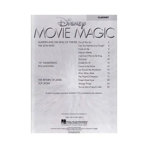 Disney Movie Magic - Clarinet