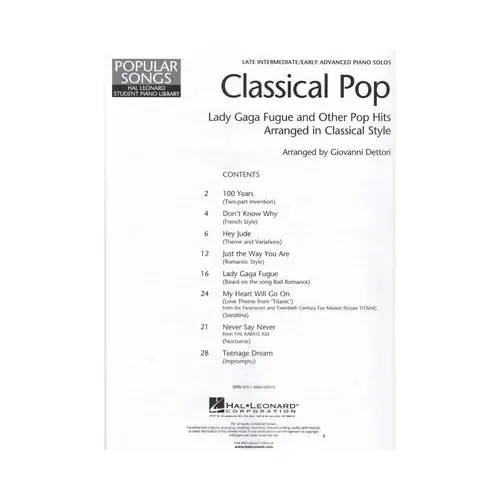 Classical Pop - Lady Gaga Fugue & Other Pop Hits