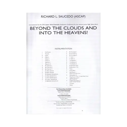 Beyond The Clouds And Into The Heavens! Full Score