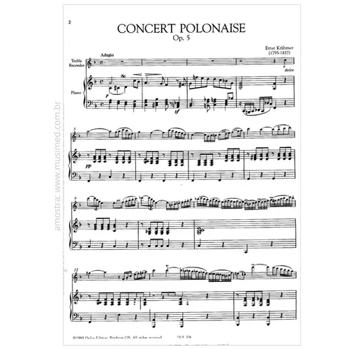 Concert polonaise Op.5 for alto treble recorder and piano