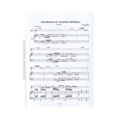 Introduction e variations brillantes Op.23 for soprano (descant) recorder and piano