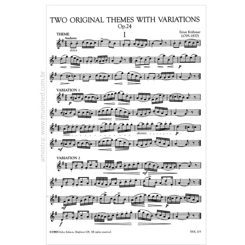 Two original themes with variations for solo recorder