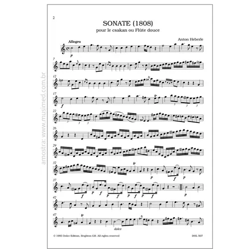 Sonata (1808) for recorder solo