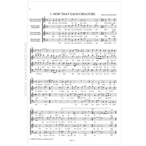 11 Madrigals for 4 Recorders SATB - English madrigals for recorder vol.2