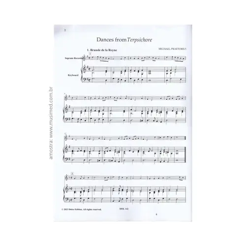 Dances from Terpsichore for soprano recorder and keyboard