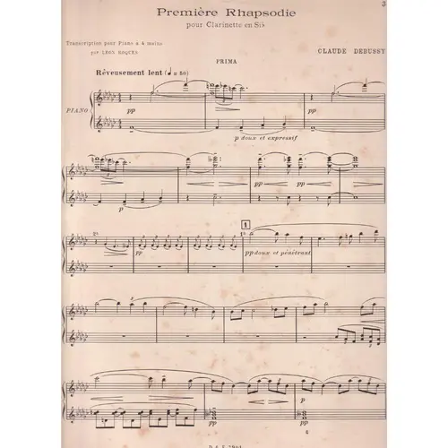 Premiere Rhapsodie - Pour Clarinette en Sib