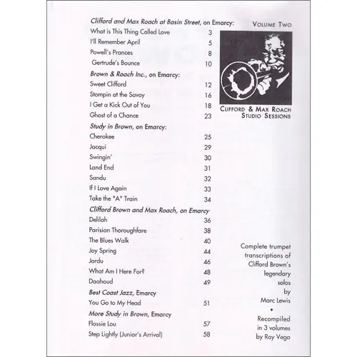 Clifford Brown: Max Roach e Clifford Sessions - The Complete Transcriptions Vol.2