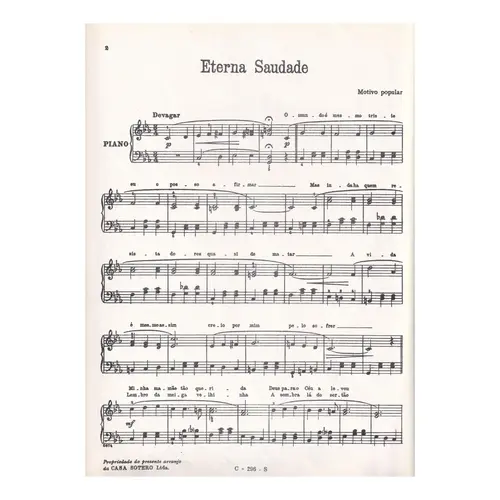 Eterna Saudade  para piano (facilitado)