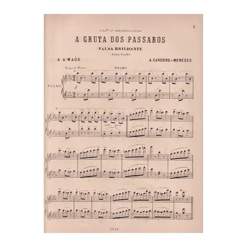 A gruta dos pássaros para piano a 4 maos (Edição Antiga)