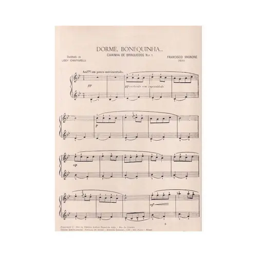 Dorme, dorme... para piano; n.1 da coleção Caixinha de brinquedos