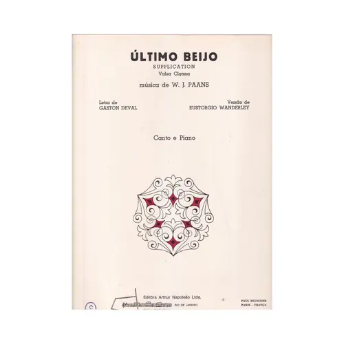Ultimo Beijo para canto e piano - valsa cigana