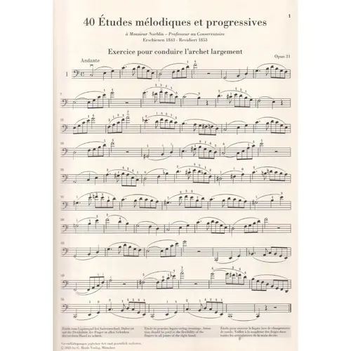 40 Etudes for Violoncello solo op. 31