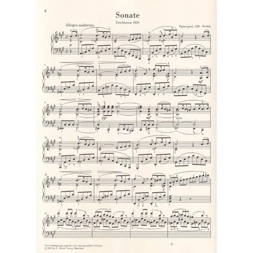 Piano Sonata A major op. post. 120 D 664