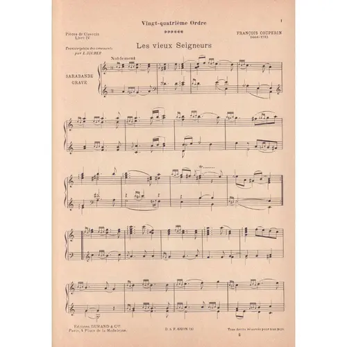 Pièces de Clavecin livre IV 24 ordre
