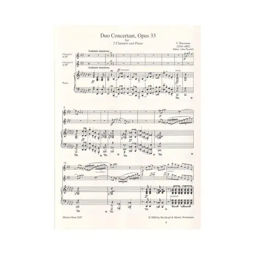 Duo Concertant Op.33 for 2 clarinets and piano