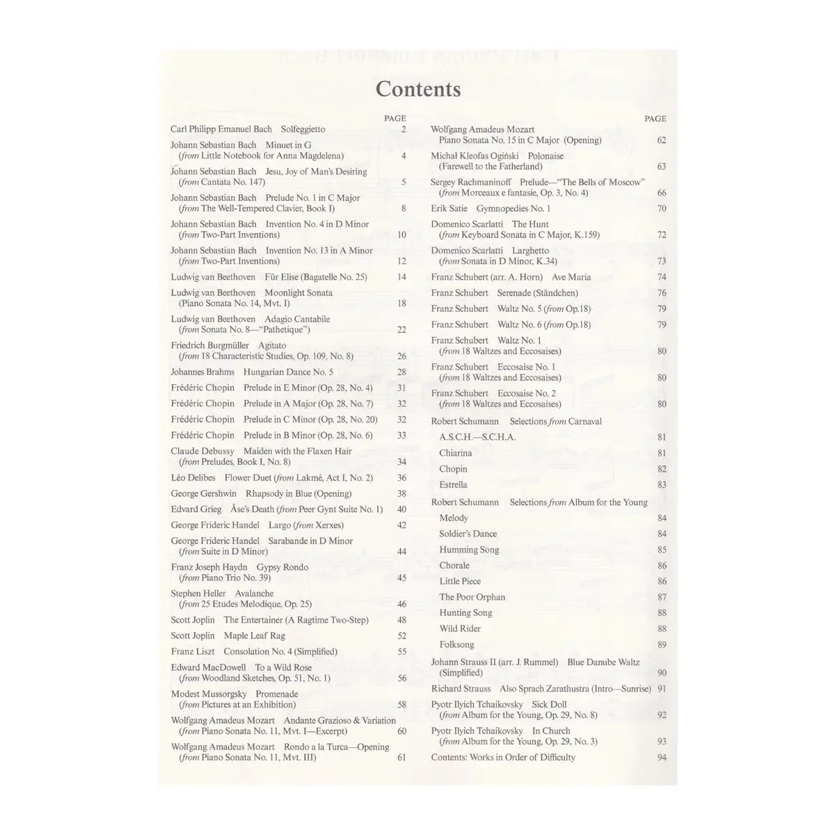 60 Famous Classical Piano Solos