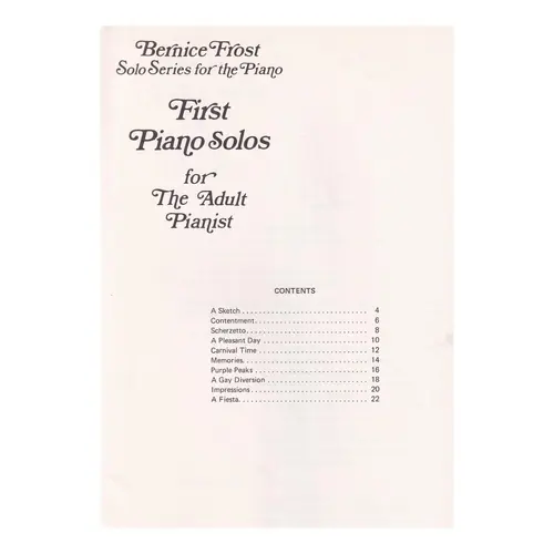 First Piano Solos
