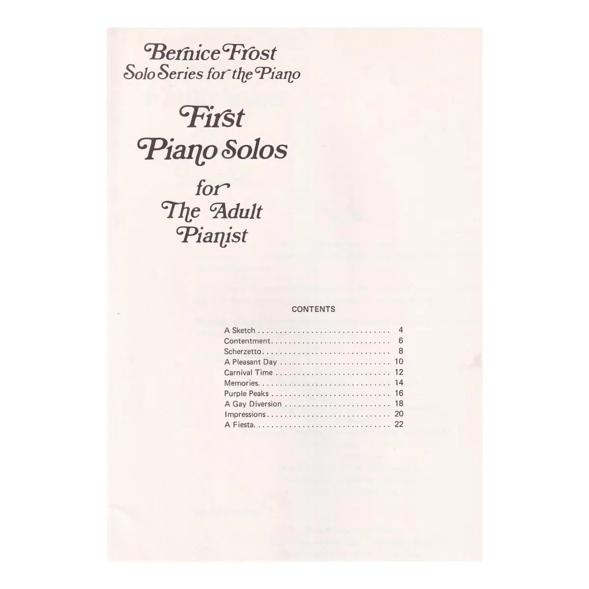 First Piano Solos
