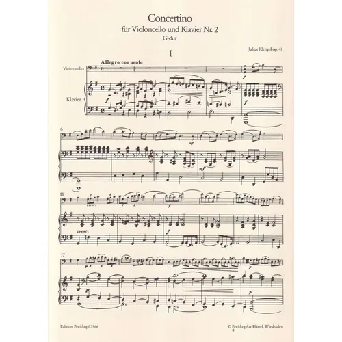 Concertino No. 2 in G major Op. 41 for violoncello and piano