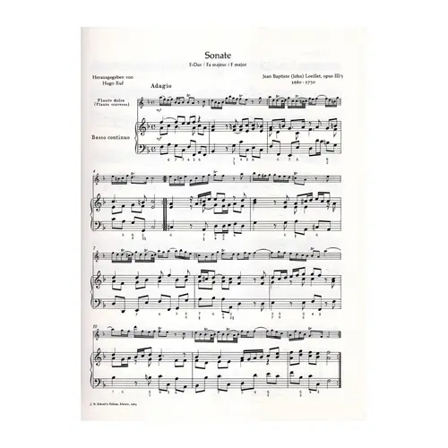 Sonate F Dur fur altblockflote und Basso continuo