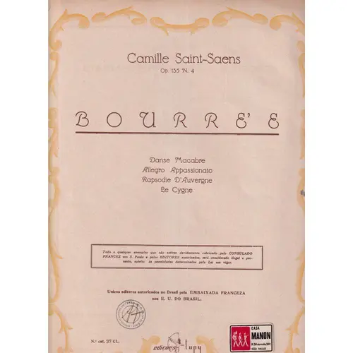 Bourree  op.135 n.4 para piano - mão esquerda (Edição Antiga)