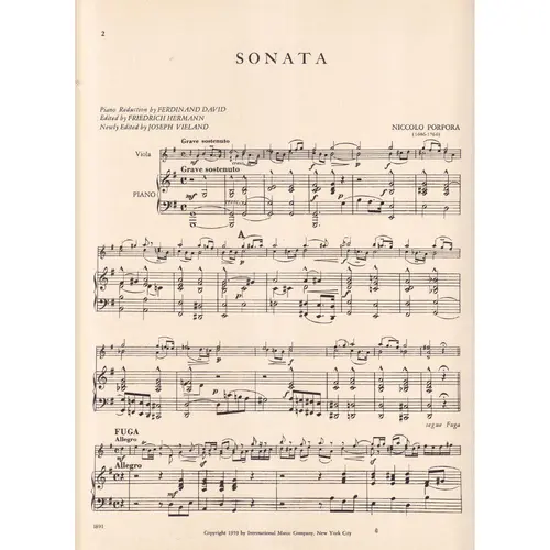 Sonata In G Major For Viola