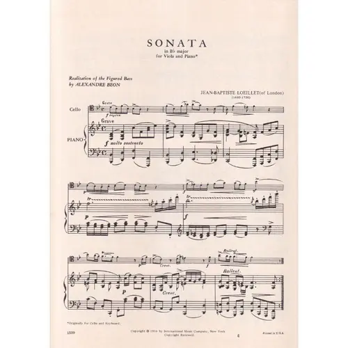Sonata In Bb Maj.  (Viola)