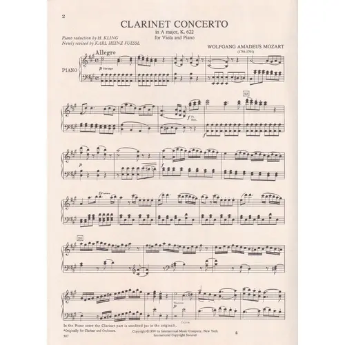Clarinet Concerto In A Major - Kv 622