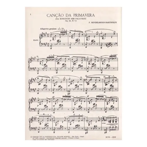 Canção Da Primavera Op.62 N.6