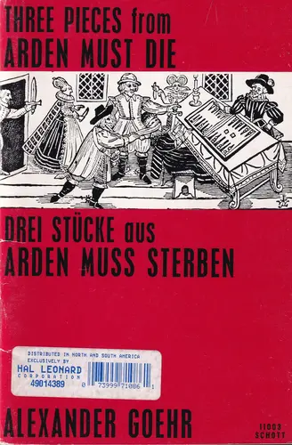 3 Pieces From Arden Must Die For Wind Band, Harp And Percussion (Score)