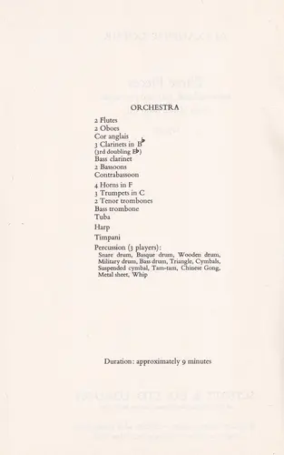 3 Pieces From Arden Must Die For Wind Band, Harp And Percussion (Score)