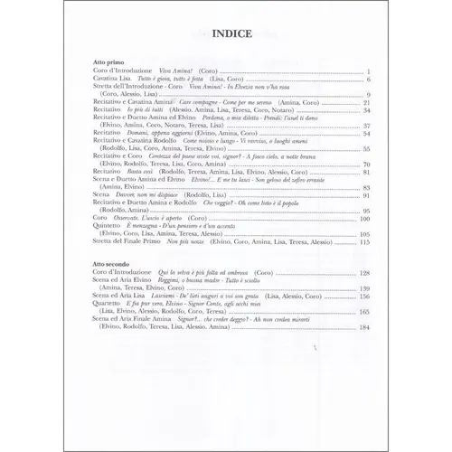 La Sonnambula - Opera Completa - Vocal Score