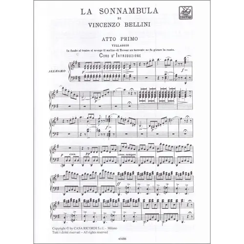 La Sonnambula - Opera Completa - Vocal Score
