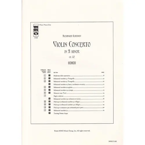 Violin Concerto In A Minor Op.82 -Music Minus One Violin