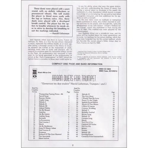 The Arban Trumpet Duets - Music Minus One Trumpet