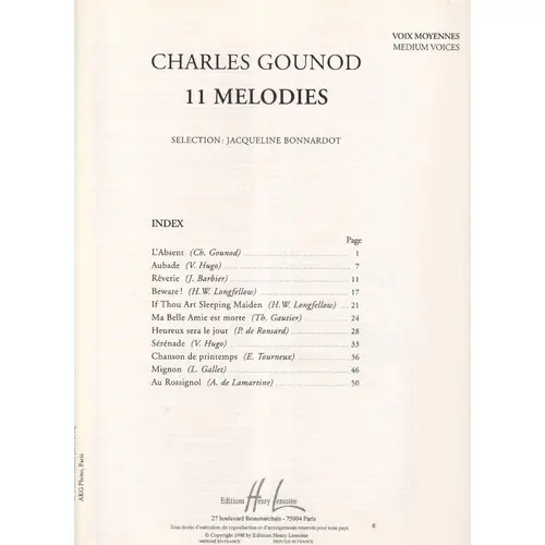 11 Melodias - Medium Voices